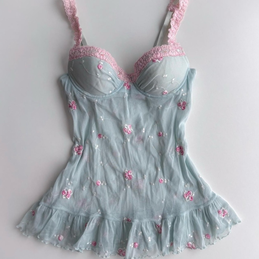 Vintage Victoria's Secret Floral Embroidered Bustier Top π€ - Picture 8 of 9